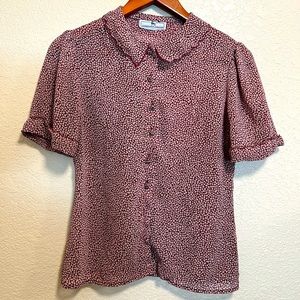 Vintage Sheer Button Up Blouse